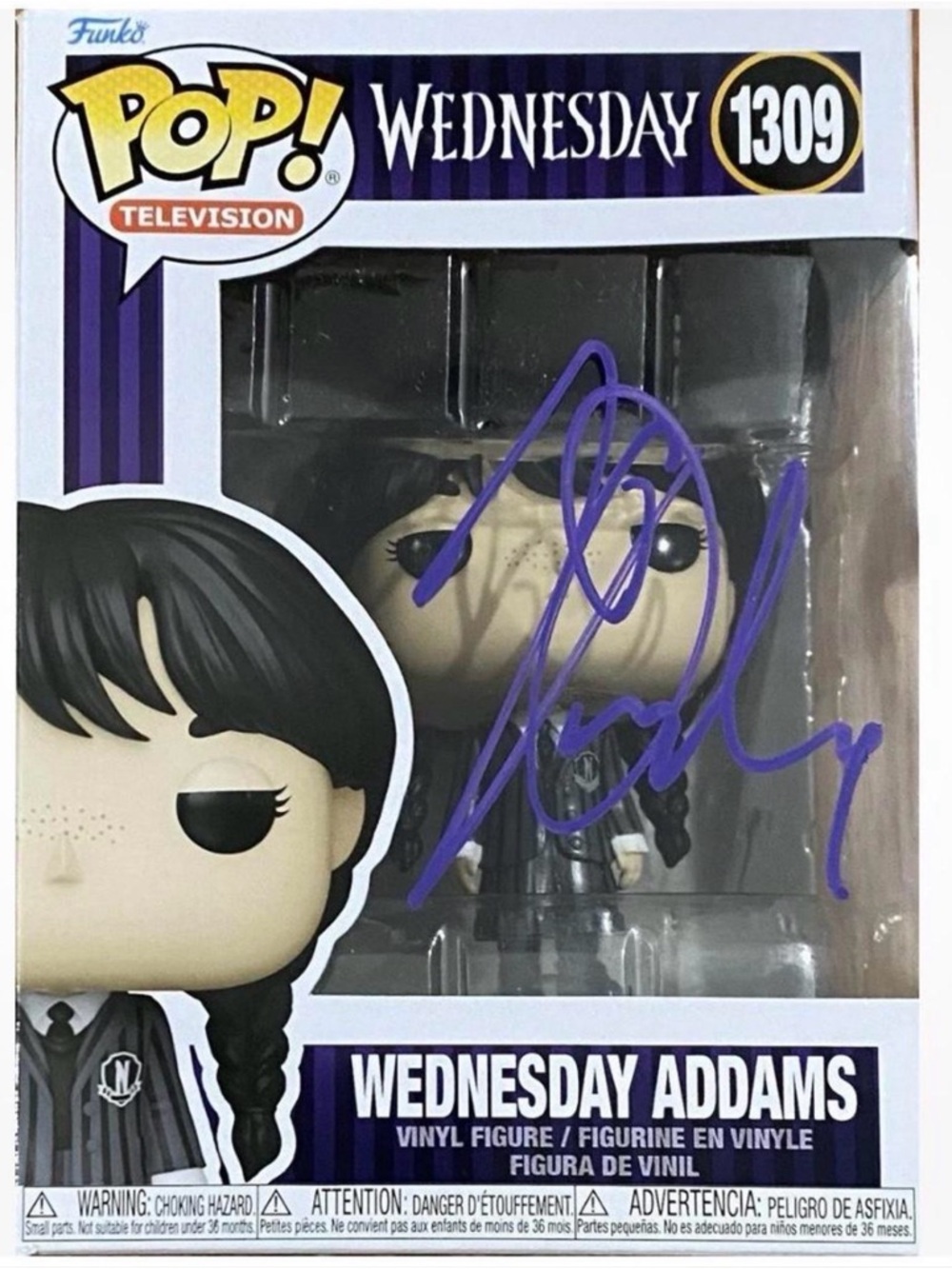 JENNA ORTEGA AUTOGRAPHED SIGNED WEDNESDAY ADDAMS FUNKO POP #1309